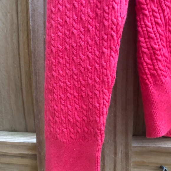 Talbots Cardigan 100% Pima Cotton Sweater Pink Cable Knit Button Front Womens XL - Picture 13 of 15